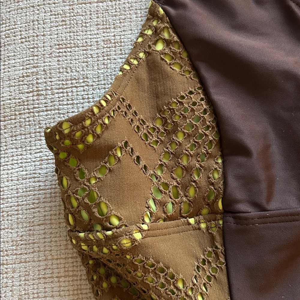 NEW Seea brown Lilia green laser cut side surf suit swimsuit, Zait - Picture 7 of 11